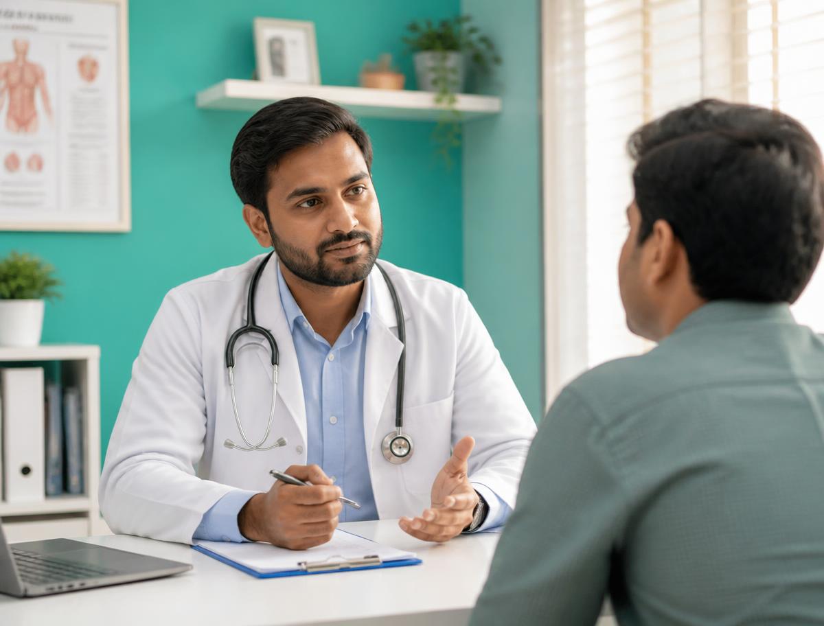 Doctor consulting a patient at Apollo Clinic Balasore
